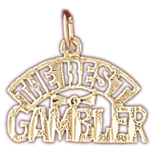 14k Yellow Gold The Best Gambler Charm