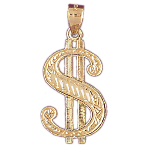 14k Yellow Gold Dollar Sign $ Charm Pendant – 0.6 Gram From Direct Source Gold
