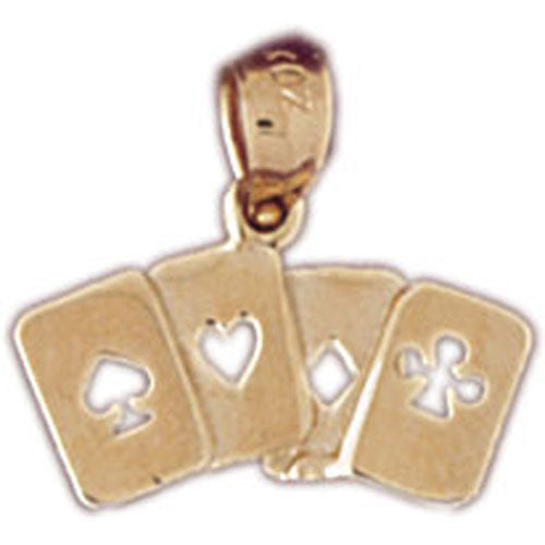 14k Yellow Gold Playing Cards Charm