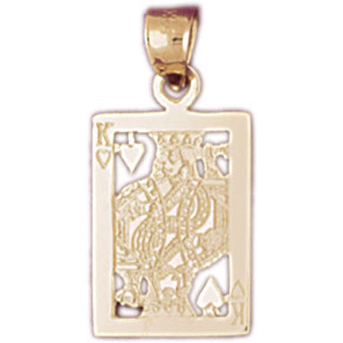 14k Yellow Gold Playing Cards, King of Spades Charm