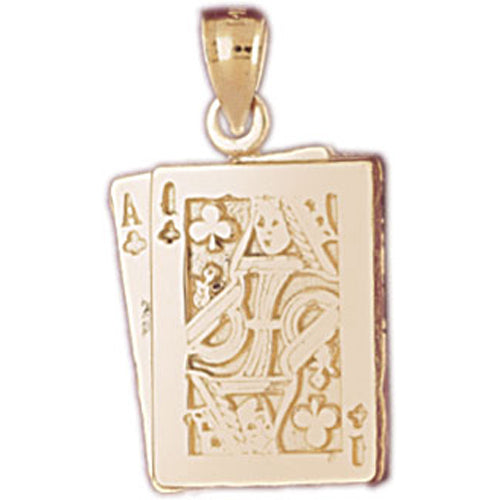 14k Yellow Gold Playing Cards, Ace and King Charm