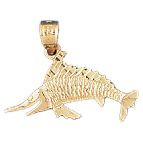 14k Yellow Gold Marlin Charm