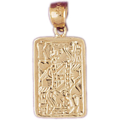 14k Yellow Gold Playing Cards, King of Hearts Charm
