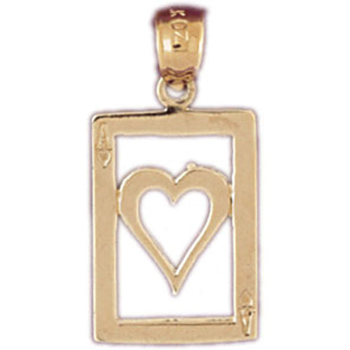 14k Yellow Gold Playing Cards, Ace of Spades Charm