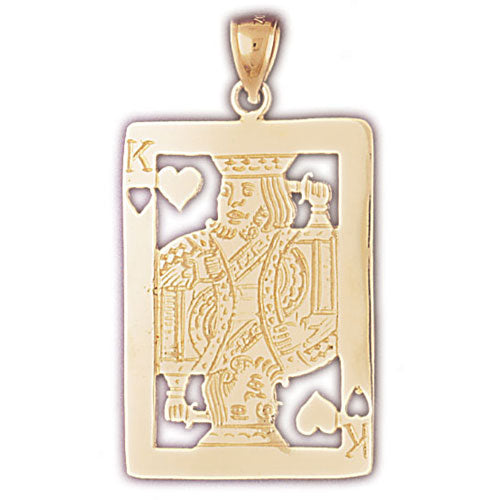 14k Yellow Gold Playing Cards, King of Hearts Charm