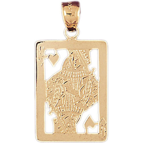14k Yellow Gold Playing Cards, Queen of Hearts Charm