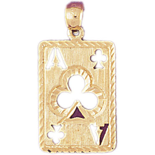 14k Yellow Gold Playing Cards, Ace of Clubs Charm