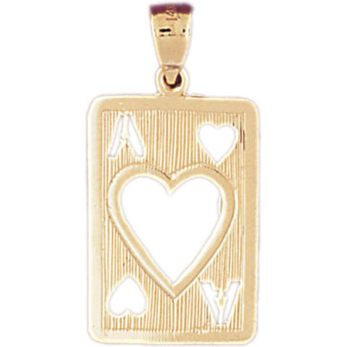 14k Yellow Gold Playing Cards, Ace of Hearts Charm