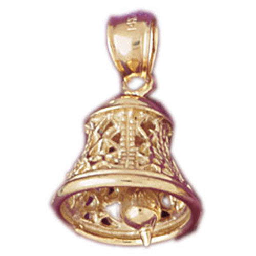 14k Yellow Gold 3-D Bell Charm