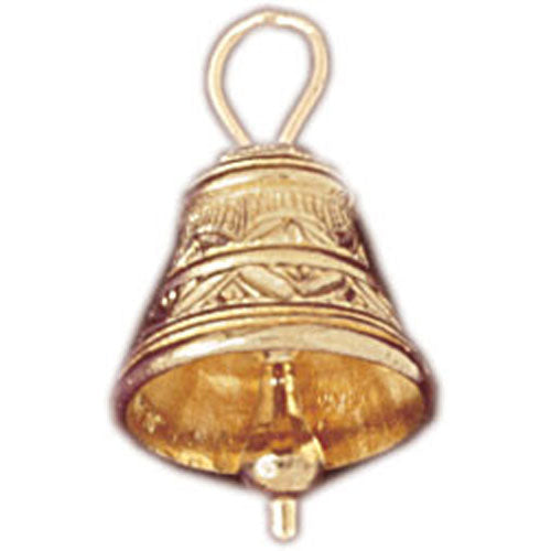 14k Yellow Gold 3-D Christmas Bell Charm