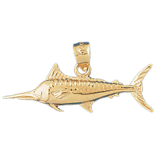 14k Yellow Gold Marlin Charm