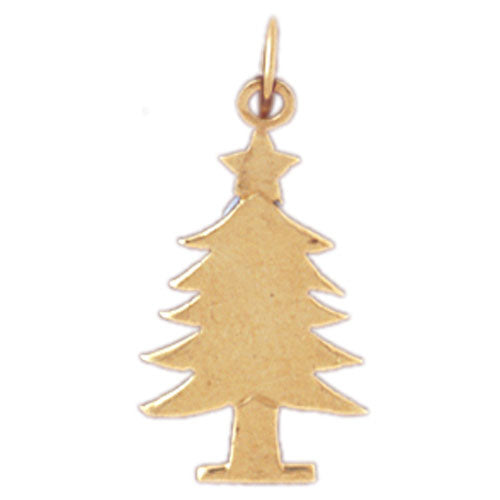 14k Yellow Gold Christmas Tree Charm