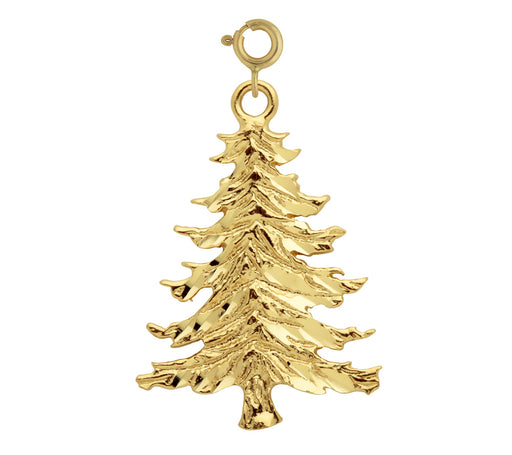 14k Yellow Gold Christmas Tree Charm