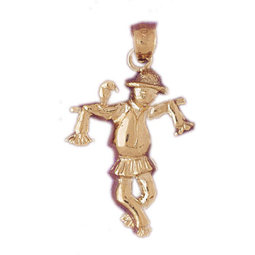14k Yellow Gold Scare Crow Charm