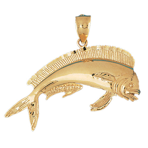 14k Yellow Gold Mahi Mahi 3-D Charm