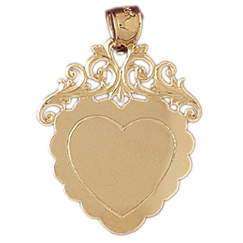 14k Yellow Gold Handcut Engraveable Plate Charm