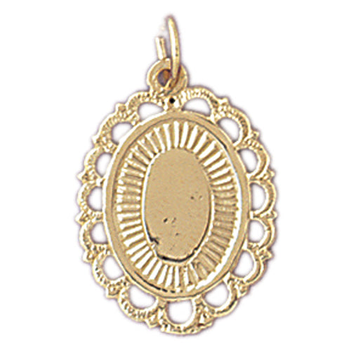 14k Yellow Gold Handcut Engraveable Plate Charm
