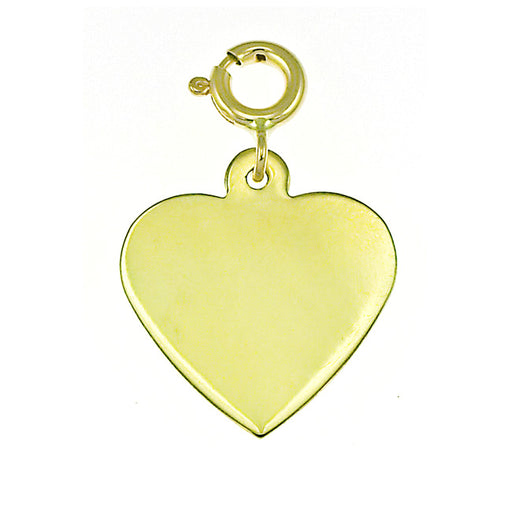 14k Yellow Gold Heart Handcut Charm