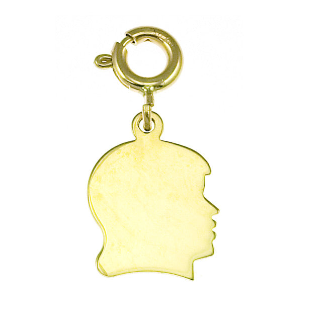 14k Yellow Gold Small Girl Sillhoutte Charm