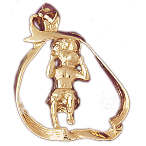 14k Yellow Gold 3-D Baby Charm