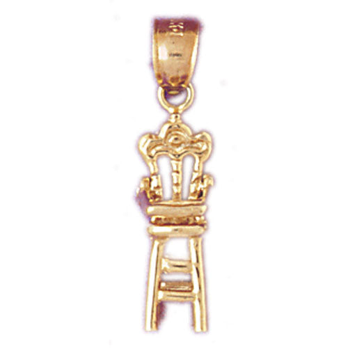 14k Yellow Gold 3-D Baby Chair Charm