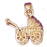 14k Yellow Gold 3-D Baby Stroller Charm