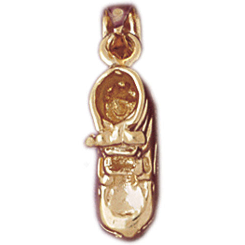14k Yellow Gold 3-D Baby Booty, Shoe Charm