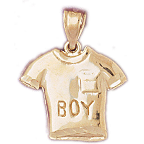 14k Yellow Gold Boy T-Shirt Charm