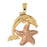 14k Gold Tricolor Dolphin with Starfish Charm