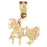 14k Yellow Gold Carousel Horse Charm