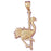 14k Yellow Gold Carousel Ostrich Charm