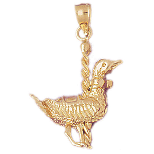 14k Yellow Gold Carousel Duck Charm