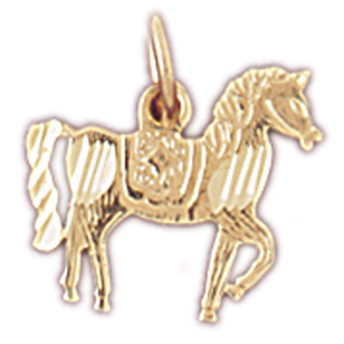 14k Yellow Gold Carousel Horse Charm