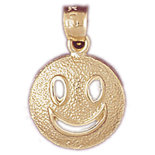 14k Yellow Gold Happy Face Charm