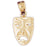 14k Yellow Gold 3-D Drama Mask, Cry Later Charm