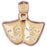 14k Yellow Gold Drama Mask, Laugh Now, Cry Later Charm