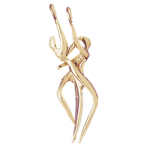 14k Yellow Gold Two Piece, 3-D Dancers Charm