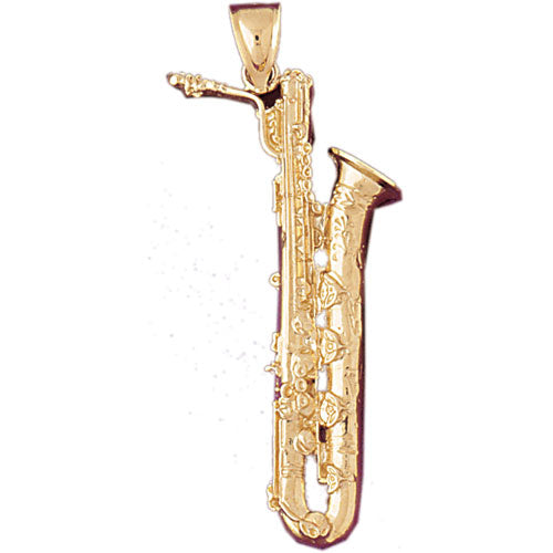 14k Yellow Gold Saxophone Charm