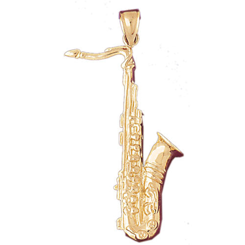 14k Yellow Gold Saxophone Charm