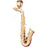 14k Yellow Gold 3-D Saxophone Charm