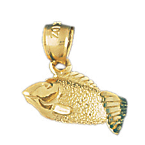 14k Yellow Gold Bass 3-D Charm