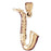 14k Yellow Gold 3-D Saxophone Charm