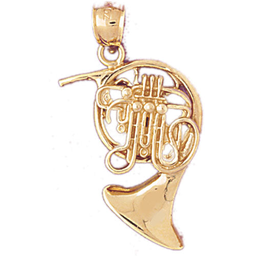 14k Yellow Gold French Horn Charm