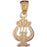 14k Yellow Gold Harp Charm