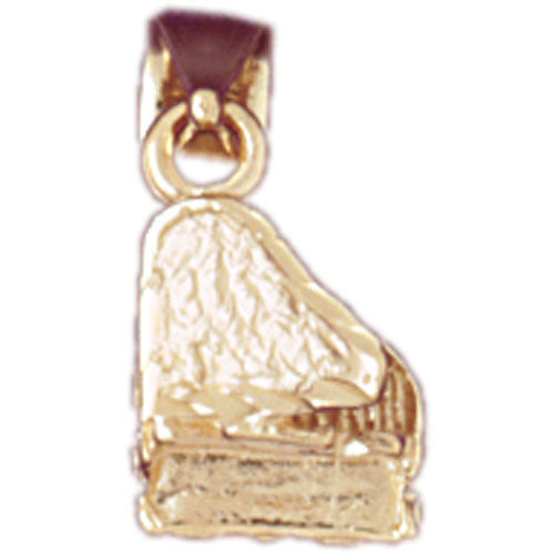 14k Yellow Gold 3-D Piano Charm