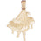 14k Yellow Gold Piano Charm