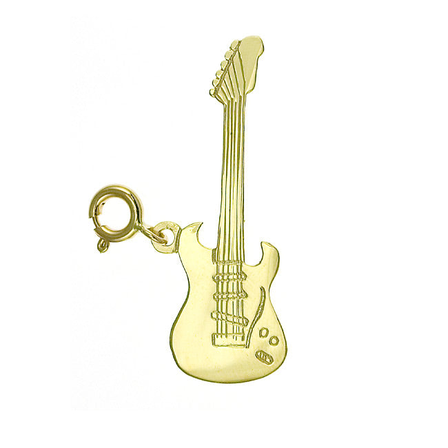 14k Yellow Gold Electric Guitar Charm