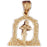 14k Yellow Gold Angel Playing Violin Charm