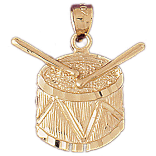 14k Yellow Gold Snare Drum Charm
