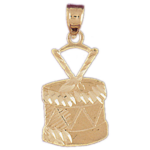 14k Yellow Gold Snare Drum Charm